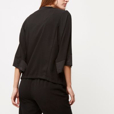 Black zip kimono shirt